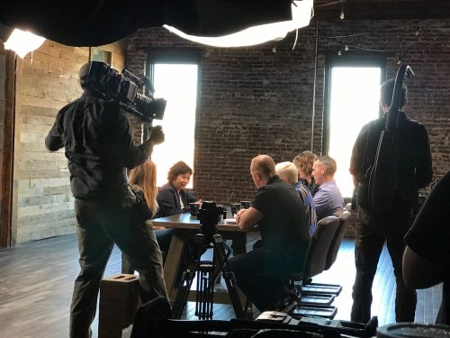 Deluxe filming inside Think Idea Studio