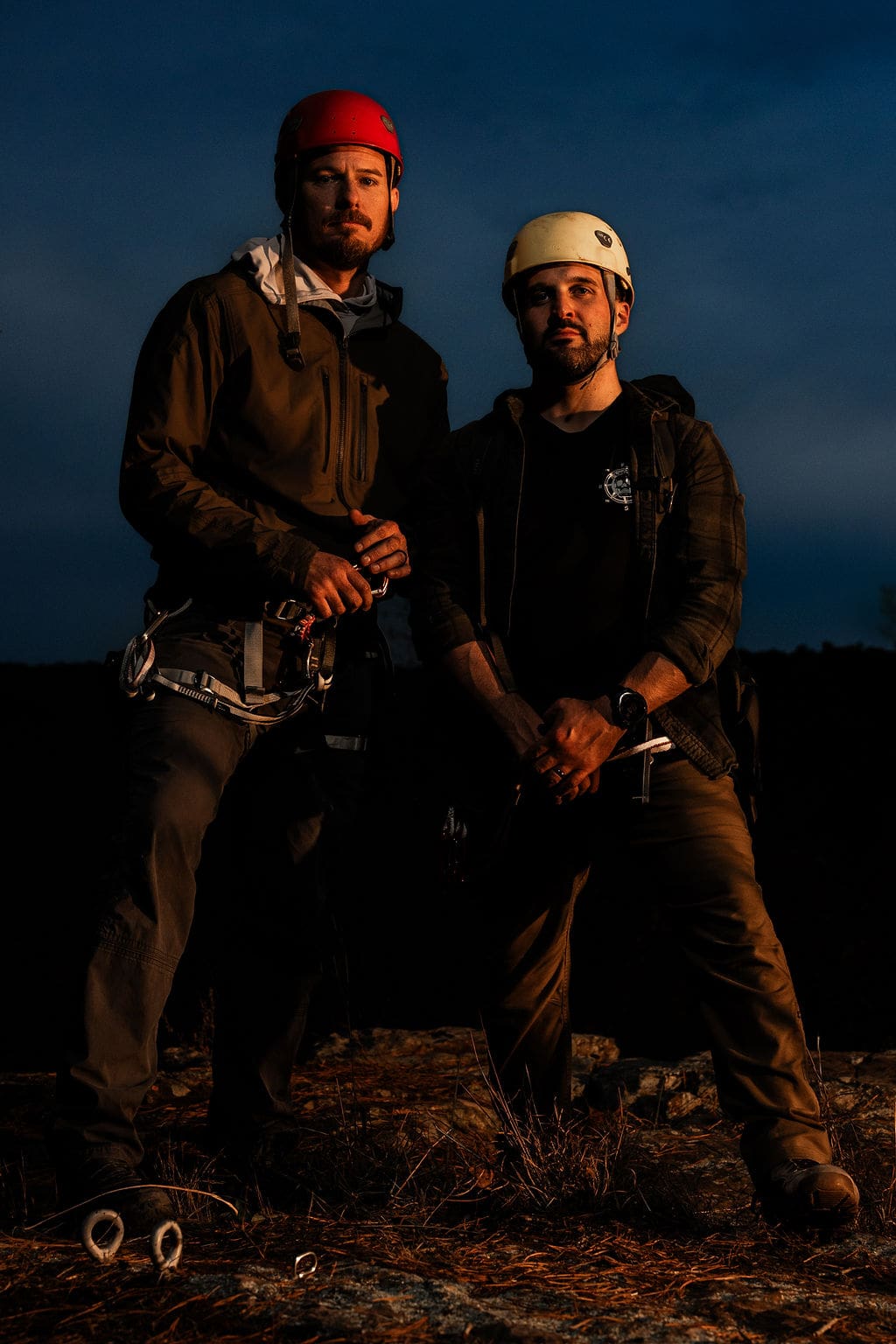 Two climbers in outdoor setting.