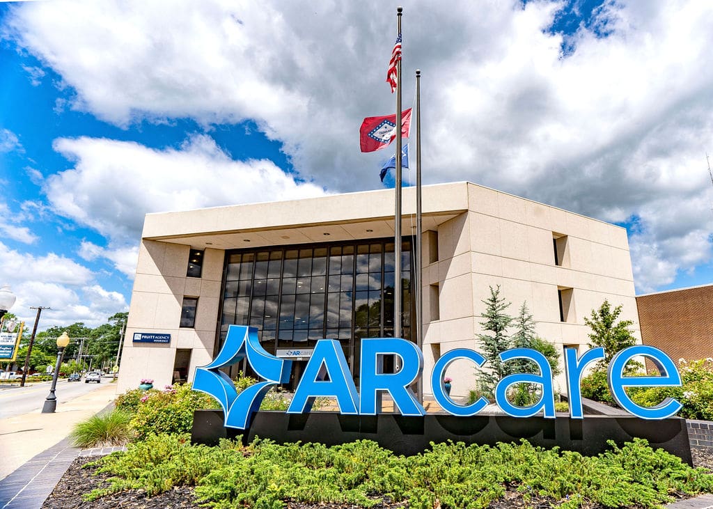 exterior of arcare corporate building in searcy, arkansas